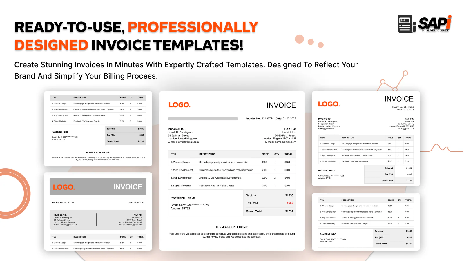 Customize invoice templates